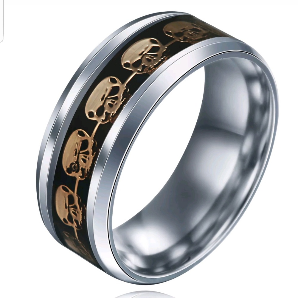 SKULL RING TITANIUM STAINLESS - Picture 4 of 6